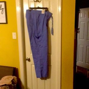 Men scrubs pants X/L Tall light blue koi,